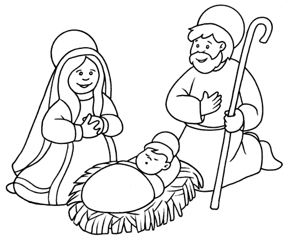 Szopka Bożonarodzeniowa kolorowanki